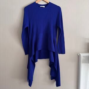 Altuzarra Royal Blue Ribbed Wool Knit Sweater Asymmetric XS